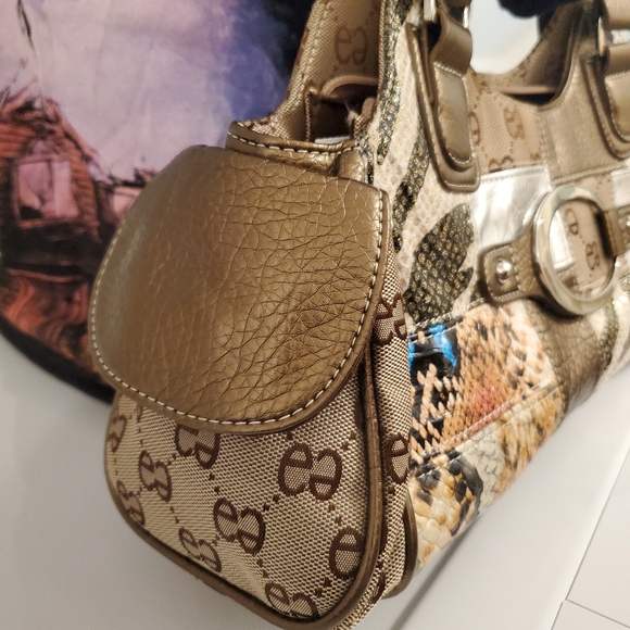 d-fusion Y2K Animal Print Patch Work Shoulder Purse - Picture 3 of 8